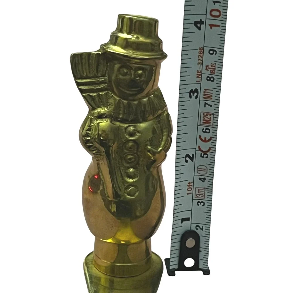 Vintage Brass Snowman Wall‎ Hook Hanger | Mid-Century Xmas Decor | 6.5